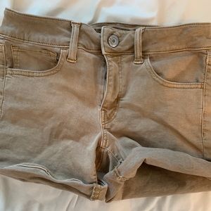 Khaki American Eagle Jean Shorts